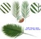 12 PCS Artificial Palm Leaves, Assorted Sizes Faux Large Palm Fronds Fake Tropical Plant Simulation Safari Leaves with Stems for Home Hawaiian Luau Party Jungle Beach Theme Party Decoration